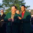Mark O’Meara sent a congratulatory text message to Tiger Woods from Augusta’s 12th green