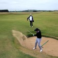 Adam Scott played Muirfield and had to hit a bunker shot left-handed