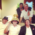 This picture of Tiger, Phil, Dufner and others with the Presidents Cup trophy is fantastic