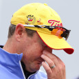 Watch Jarrod Lyle’s emotional tee shot as he makes his return to professional golf after battling cancer