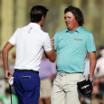 Jason Dufner holed a chip shot to win his second round match at the Accenture