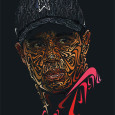 Check out this amazing illustration of Tiger Woods made up entirely of Nike swooshes